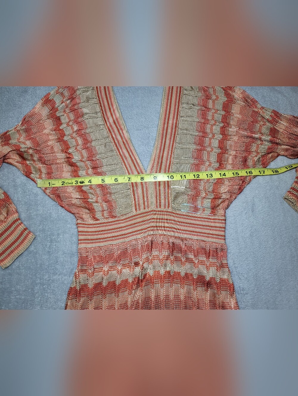 NWT Marciano "Coral Punch" Chevron Knit Sweater Dress - Size XS - Picture 6 of 8